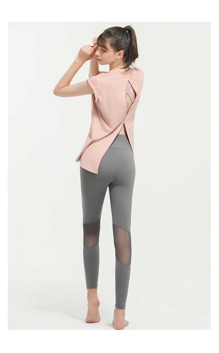 Lulu New Elegant Quick-Drying Sportswear T-shirt Fashion Yoga Clothes Sexy Beauty Back Top Internet Celebrity Workout Clothes Women