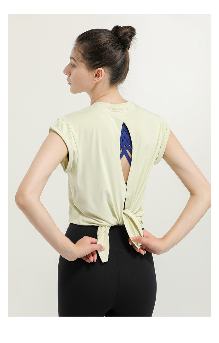 Lulu New Elegant Quick-Drying Sportswear T-shirt Fashion Yoga Clothes Sexy Beauty Back Top Internet Celebrity Workout Clothes Women