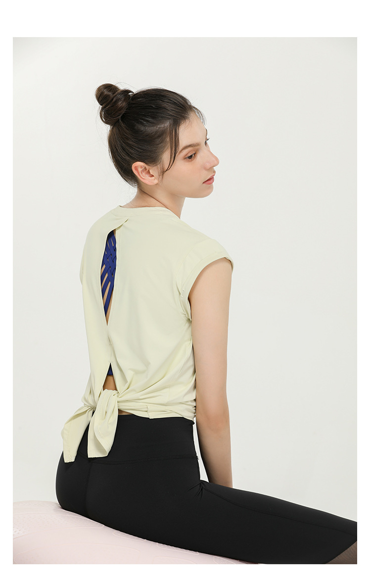 Lulu New Elegant Quick-Drying Sportswear T-shirt Fashion Yoga Clothes Sexy Beauty Back Top Internet Celebrity Workout Clothes Women