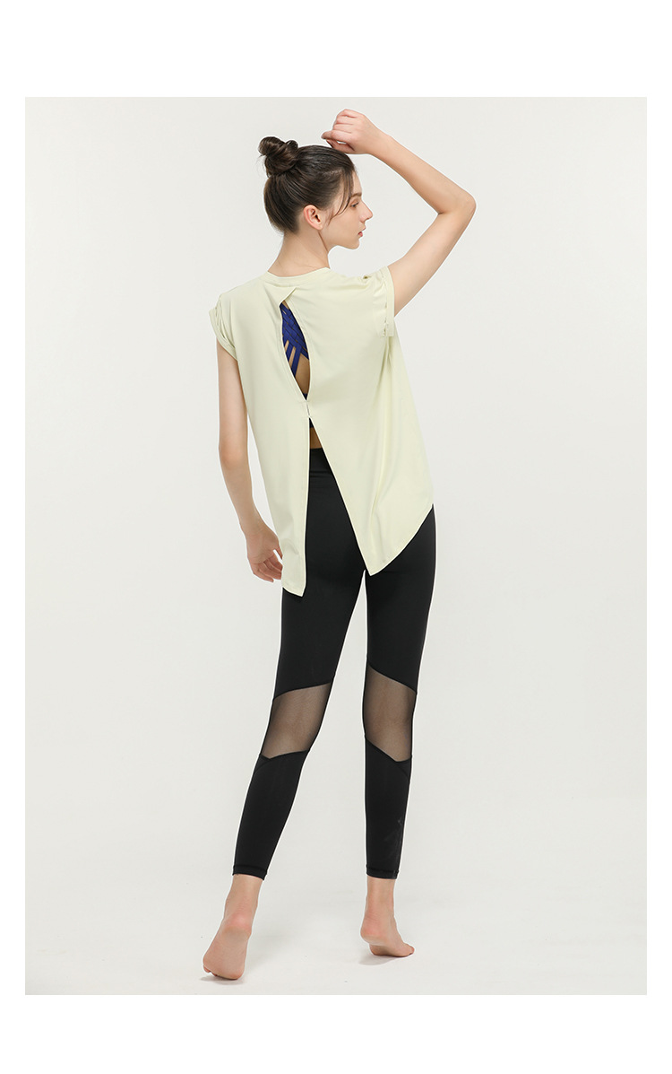 Lulu New Elegant Quick-Drying Sportswear T-shirt Fashion Yoga Clothes Sexy Beauty Back Top Internet Celebrity Workout Clothes Women
