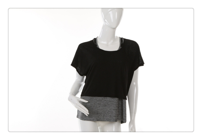 Xinyi Knitting 2018 new fashion yoga dress short sleeve women's double T-shirt Xinyi Knitting 2018 new fashion yoga dress short sleeve women's double T-shirt