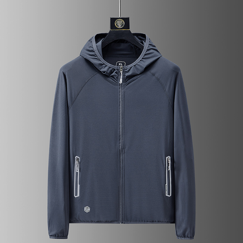 Sun Protection Clothing Men&#039;s Ultra-Thin Breathable Ice Silk Summer Men&#039;s Fishing Sun-Protective Clothing Men&#039;s Skin Windbreaker Women&#039;s Cardigan Coat