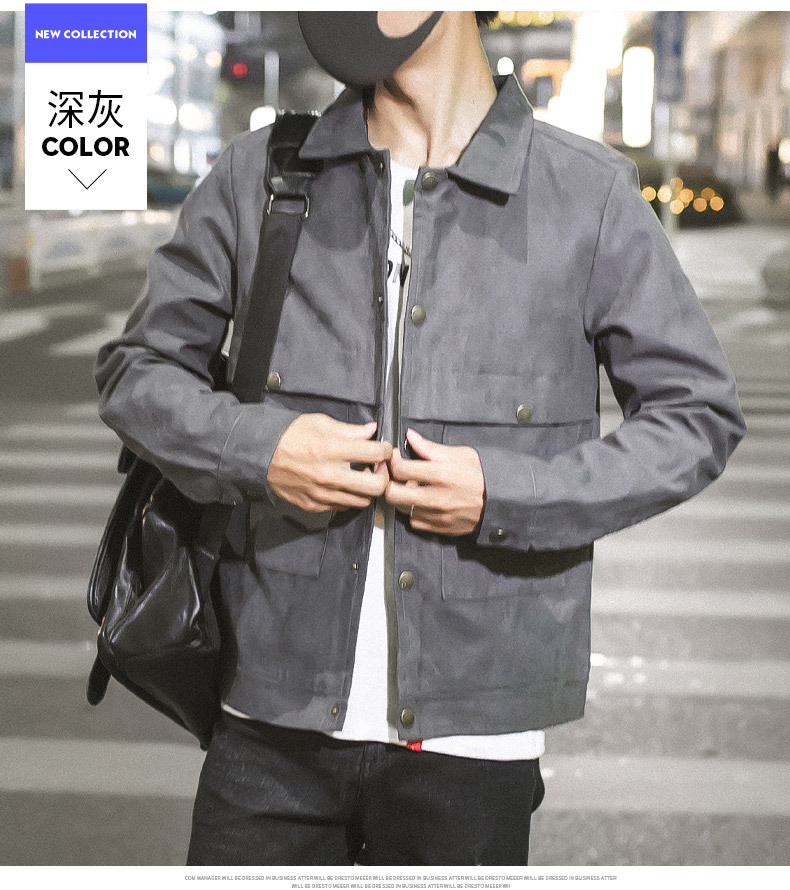 Coat Men's 2021 Spring and Autumn New Korean Style Fashion Brand Casual Jacket Men's Hong Kong Style Cardigan Youth Jacket Men's Clothing