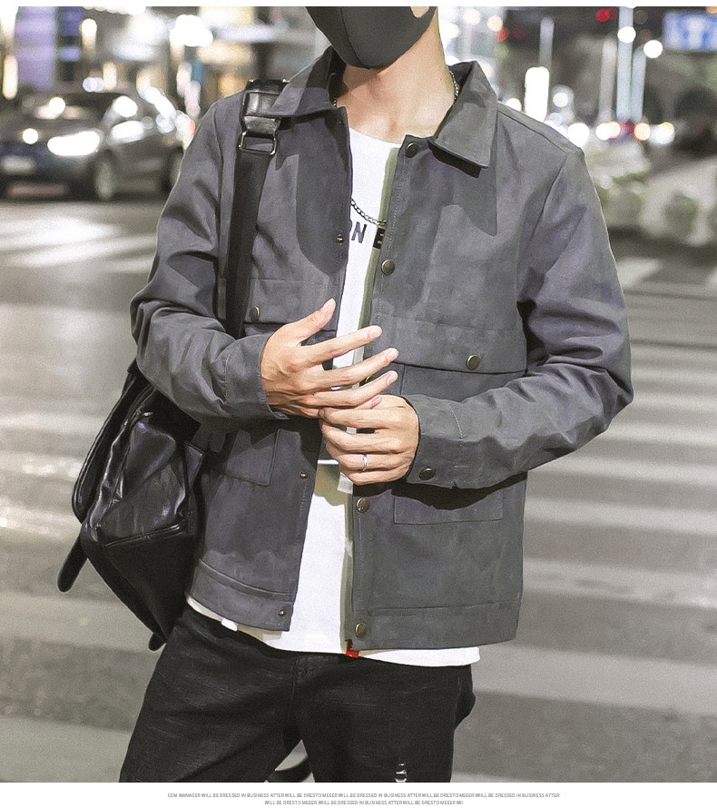 Coat Men's 2021 Spring and Autumn New Korean Style Fashion Brand Casual Jacket Men's Hong Kong Style Cardigan Youth Jacket Men's Clothing