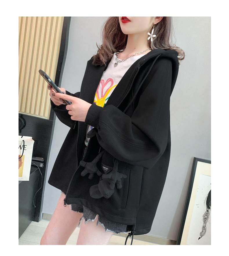 Casual Sweatshirt Women's Spring and Autumn 2021 New Autumn Loose Western Style Youthful-Looking Idle Style Cardigan Top Coat