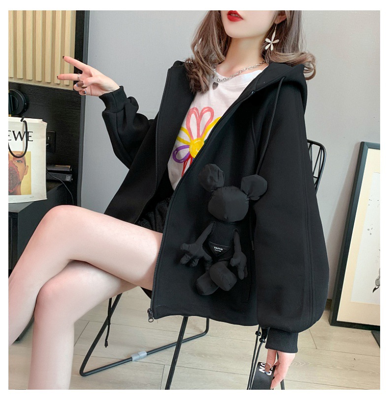 Casual Sweatshirt Women's Spring and Autumn 2021 New Autumn Loose Western Style Youthful-Looking Idle Style Cardigan Top Coat