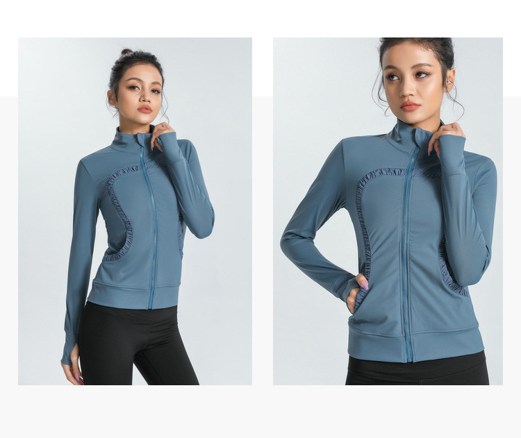 Lulu Cross-Border Same Style Nude Feel Sports Slim-Fitting Coat Stretch Slim-Fit Yoga Wear Fitness Running Women's Stand Collar Cardigan