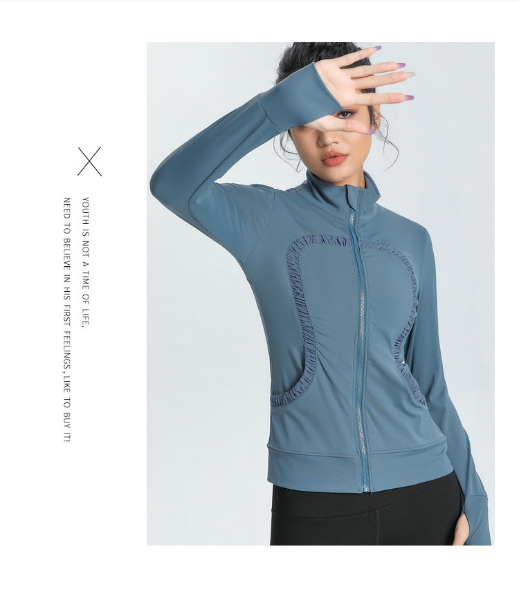 Lulu Cross-Border Same Style Nude Feel Sports Slim-Fitting Coat Stretch Slim-Fit Yoga Wear Fitness Running Women's Stand Collar Cardigan
