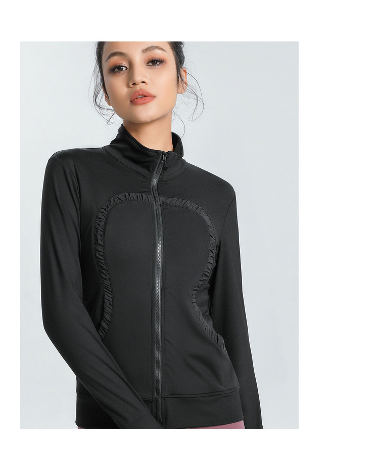 Lulu Cross-Border Same Style Nude Feel Sports Slim-Fitting Coat Stretch Slim-Fit Yoga Wear Fitness Running Women's Stand Collar Cardigan