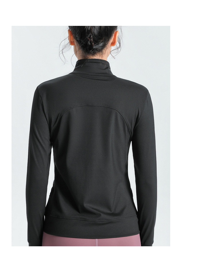 Lulu Cross-Border Same Style Nude Feel Sports Slim-Fitting Coat Stretch Slim-Fit Yoga Wear Fitness Running Women's Stand Collar Cardigan