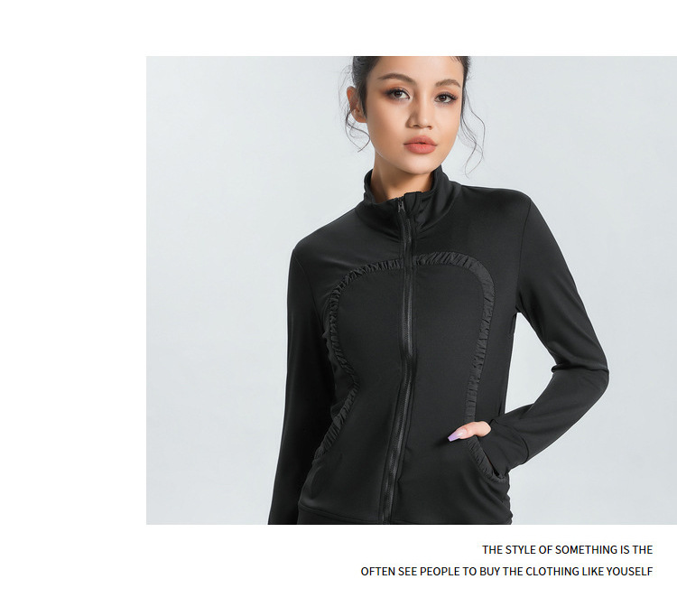 Lulu Cross-Border Same Style Nude Feel Sports Slim-Fitting Coat Stretch Slim-Fit Yoga Wear Fitness Running Women's Stand Collar Cardigan