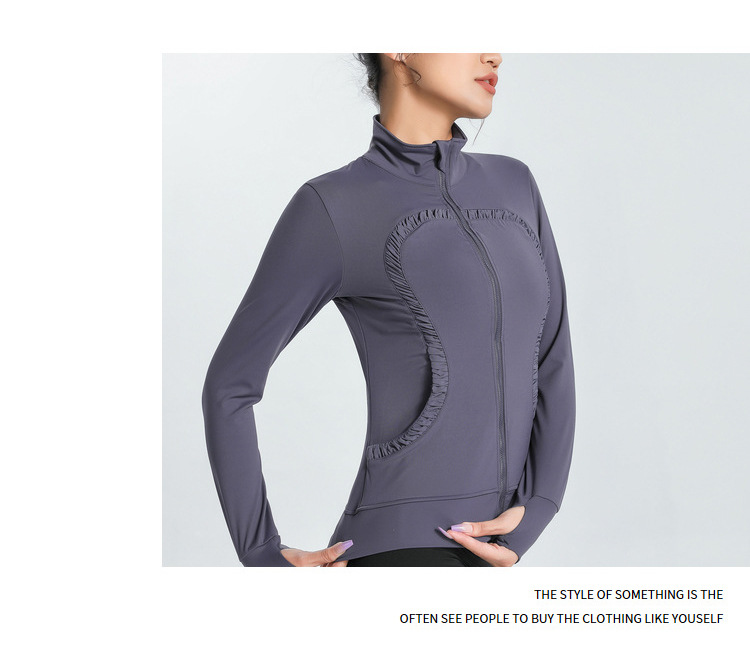 Lulu Cross-Border Same Style Nude Feel Sports Slim-Fitting Coat Stretch Slim-Fit Yoga Wear Fitness Running Women's Stand Collar Cardigan