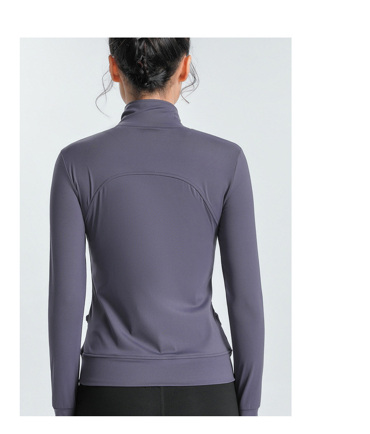 Lulu Cross-Border Same Style Nude Feel Sports Slim-Fitting Coat Stretch Slim-Fit Yoga Wear Fitness Running Women's Stand Collar Cardigan