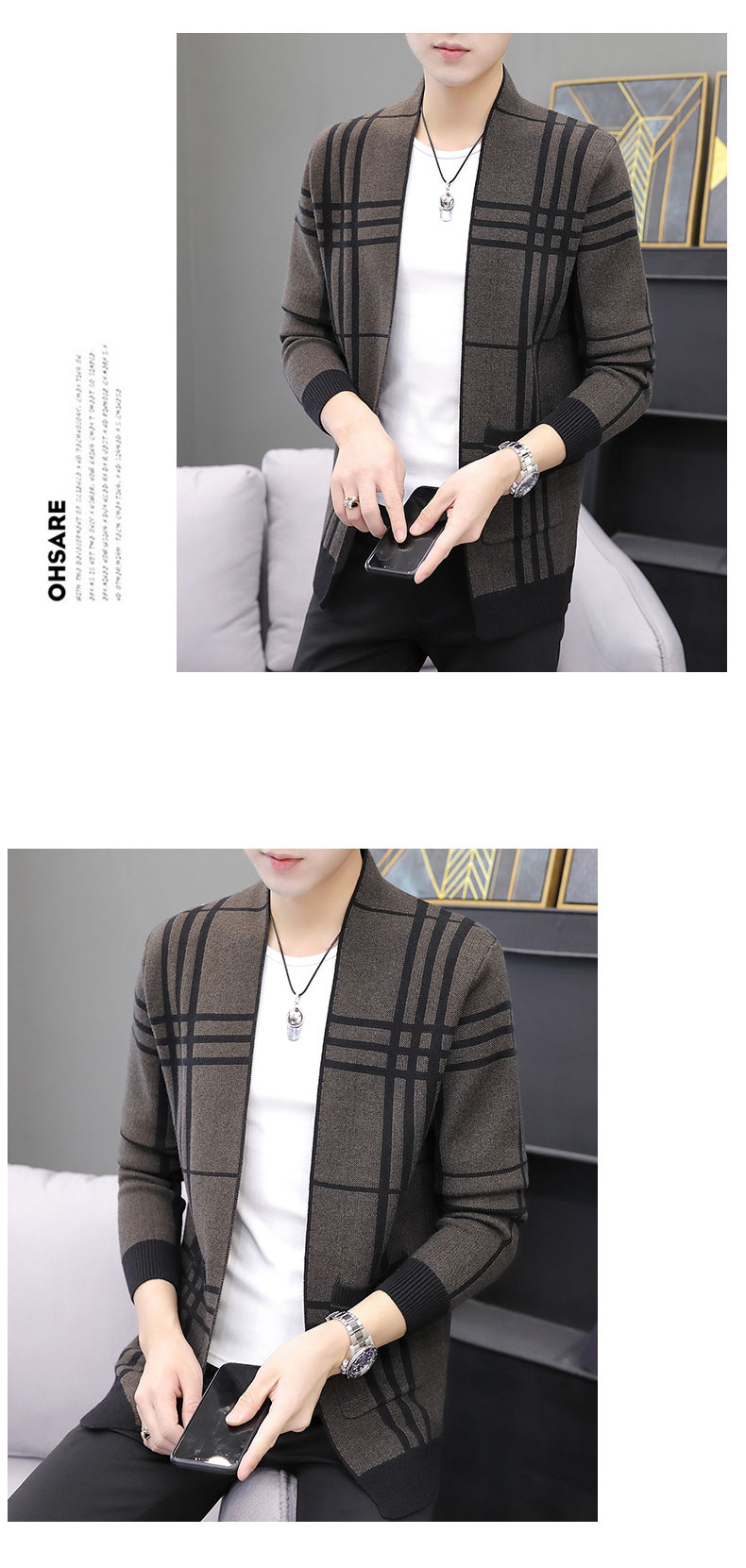 2021 New Spring and Autumn Men's Sweater Men's Sweater Casual Sweater Men's Cardigan Stand Collar Men's Coat Fashion