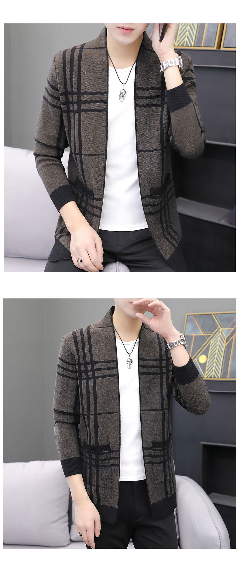 2021 New Spring and Autumn Men's Sweater Men's Sweater Casual Sweater Men's Cardigan Stand Collar Men's Coat Fashion