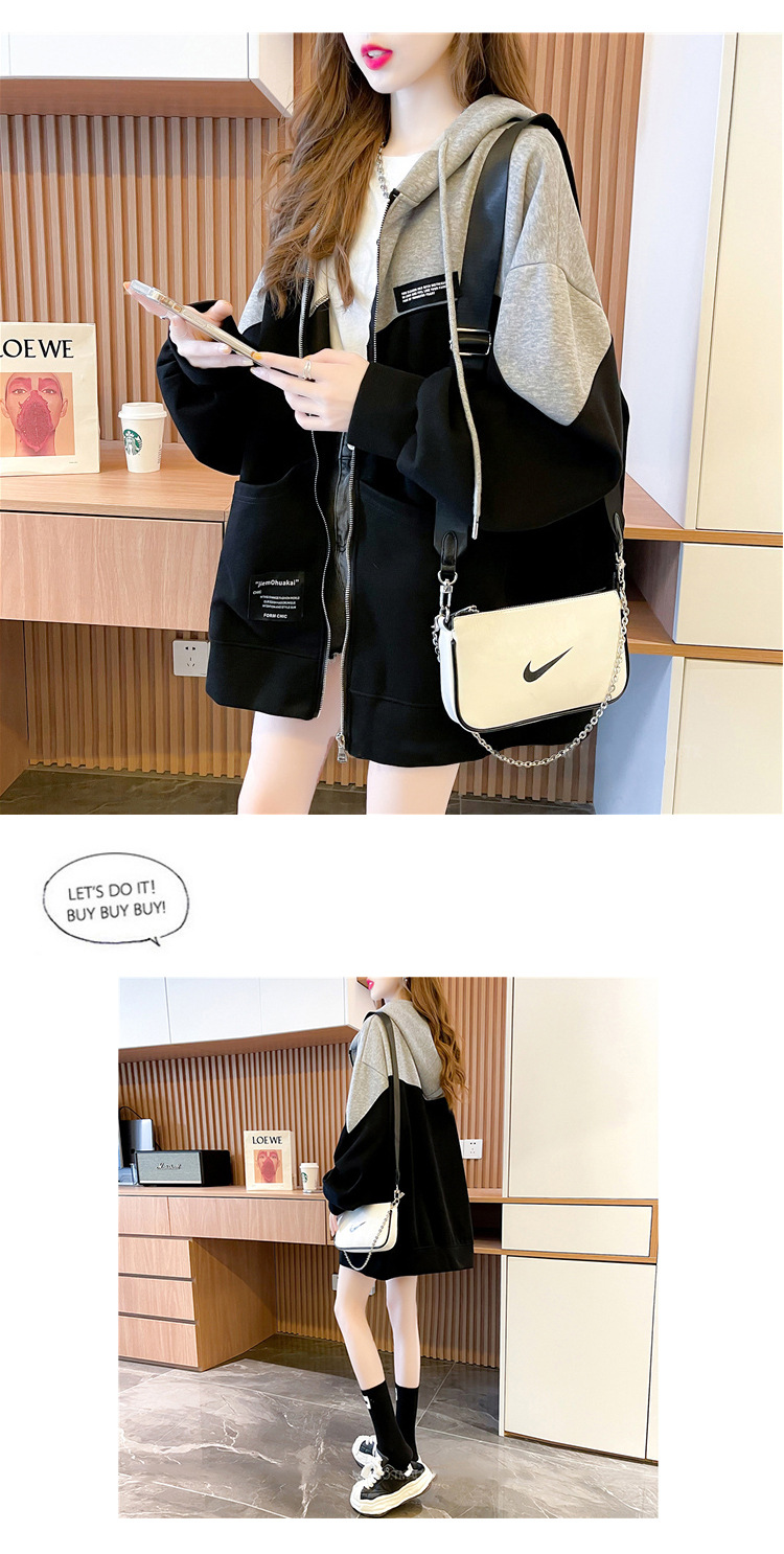 Large Size Women's Clothing 2021 New Spring and Autumn Hooded Cardigan Sweater Ladies Loose Korean Style Fat Zipper Coat Top