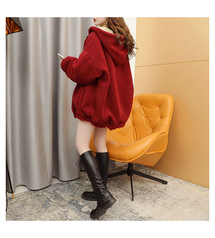 Faux Lamb Velvet Coat for Women Fleece-Lined Thickened Autumn and Winter Loose Western Style Korean Style Sense of Design Double-Sided Cardigan Sweater for Women