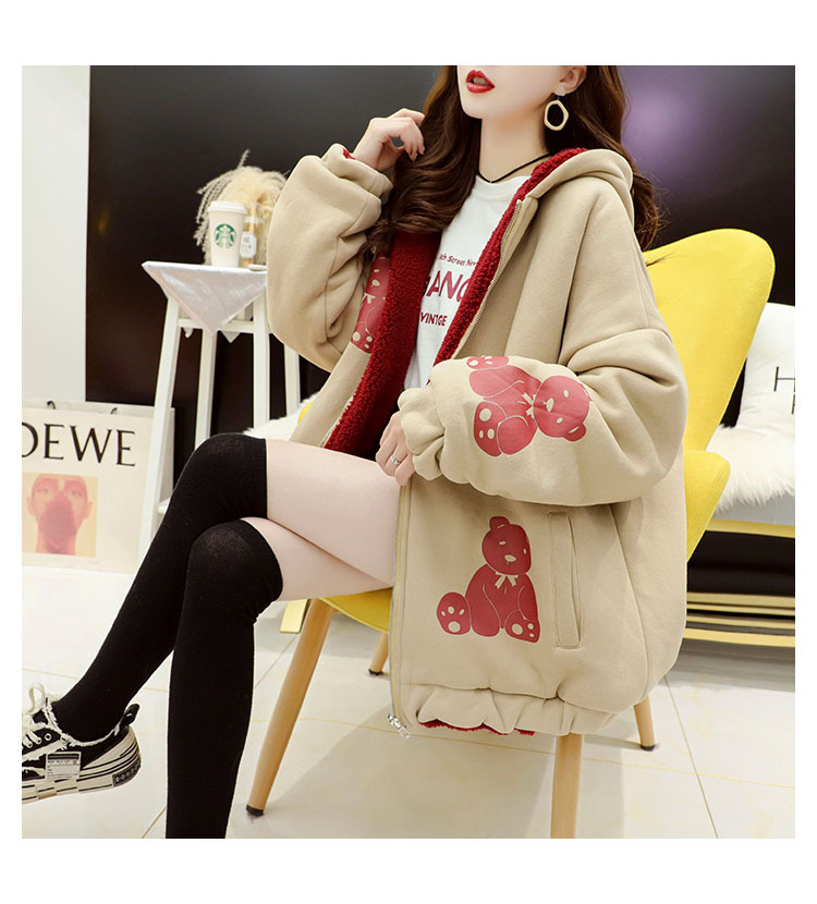 Faux Lamb Velvet Coat for Women Fleece-Lined Thickened Autumn and Winter Loose Western Style Korean Style Sense of Design Double-Sided Cardigan Sweater for Women
