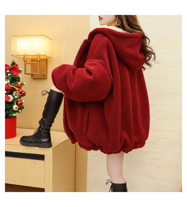 Faux Lamb Velvet Coat for Women Fleece-Lined Thickened Autumn and Winter Loose Western Style Korean Style Sense of Design Double-Sided Cardigan Sweater for Women