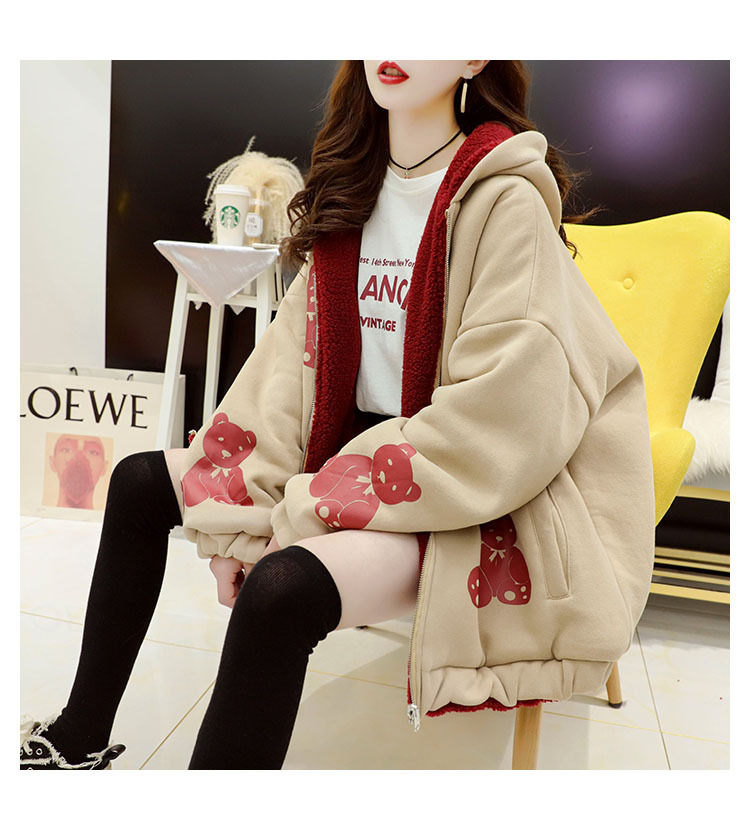 Faux Lamb Velvet Coat for Women Fleece-Lined Thickened Autumn and Winter Loose Western Style Korean Style Sense of Design Double-Sided Cardigan Sweater for Women