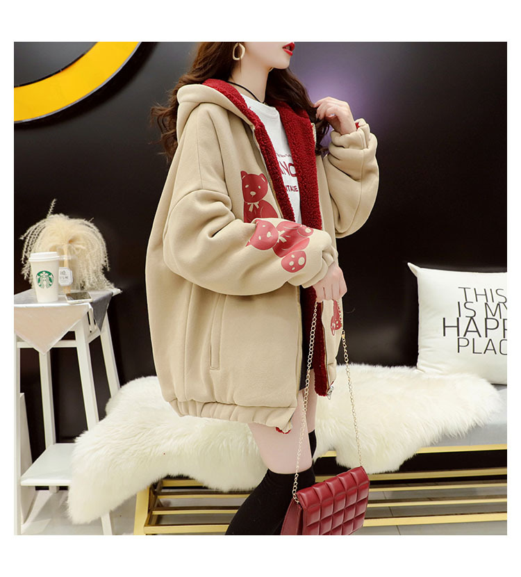 Faux Lamb Velvet Coat for Women Fleece-Lined Thickened Autumn and Winter Loose Western Style Korean Style Sense of Design Double-Sided Cardigan Sweater for Women