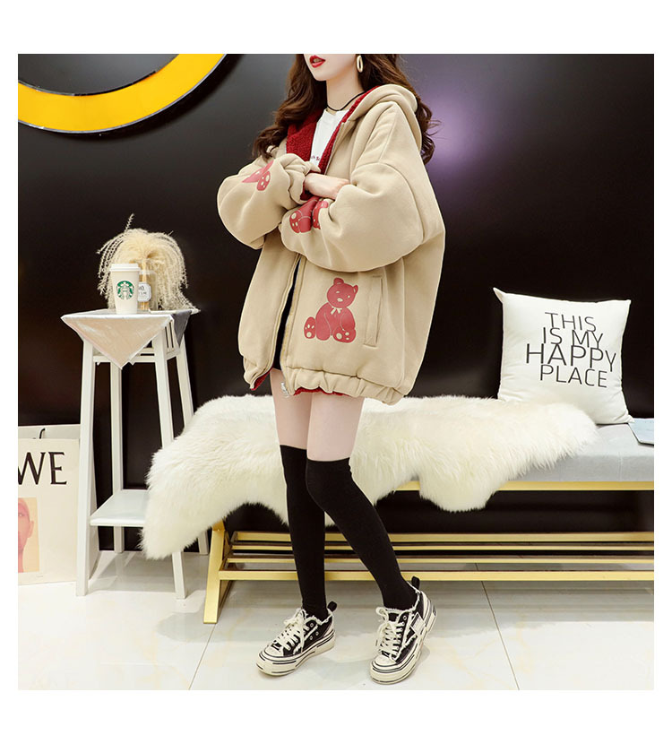 Faux Lamb Velvet Coat for Women Fleece-Lined Thickened Autumn and Winter Loose Western Style Korean Style Sense of Design Double-Sided Cardigan Sweater for Women