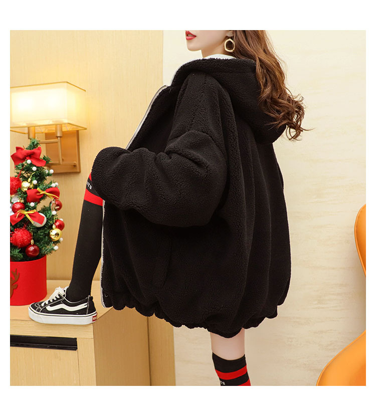 Faux Lamb Velvet Coat for Women Fleece-Lined Thickened Autumn and Winter Loose Western Style Korean Style Sense of Design Double-Sided Cardigan Sweater for Women