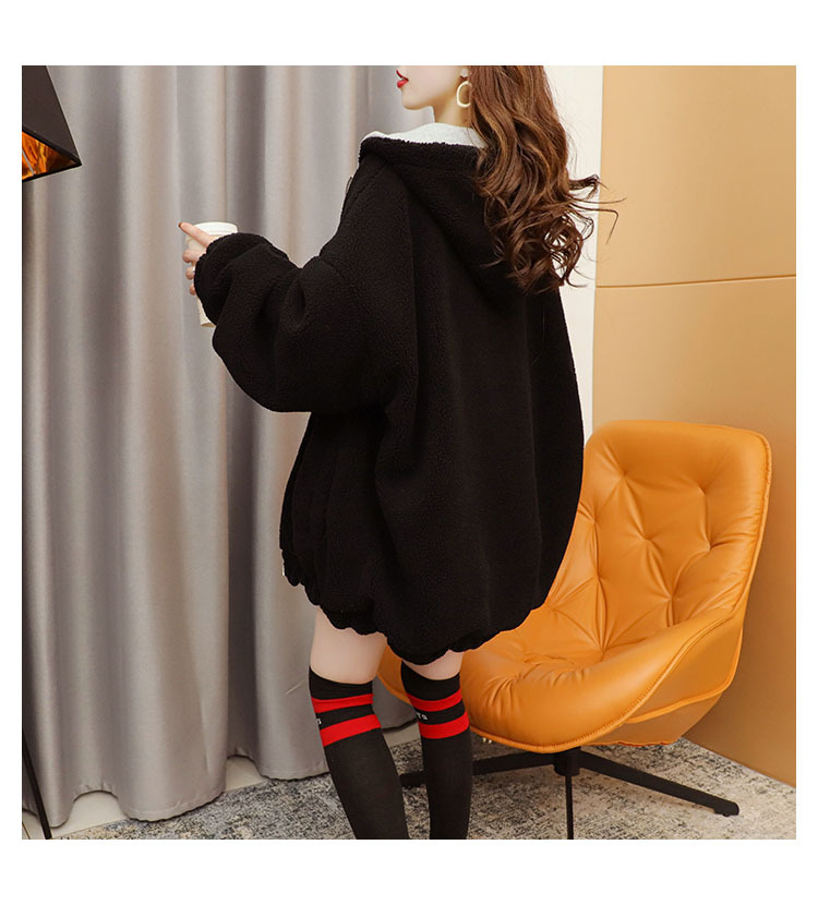 Faux Lamb Velvet Coat for Women Fleece-Lined Thickened Autumn and Winter Loose Western Style Korean Style Sense of Design Double-Sided Cardigan Sweater for Women