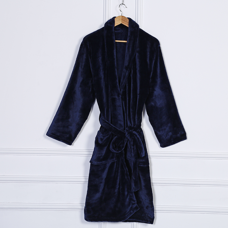Zhendong Couple Korean Style Autumn and Winter Long Pajamas Home Wear Flannel Solid Color Bathrobe in Stock Zhendong Couple Korean Style Autumn and Winter Long Pajamas Home Wear Flannel Solid Color Bathrobe in Stock