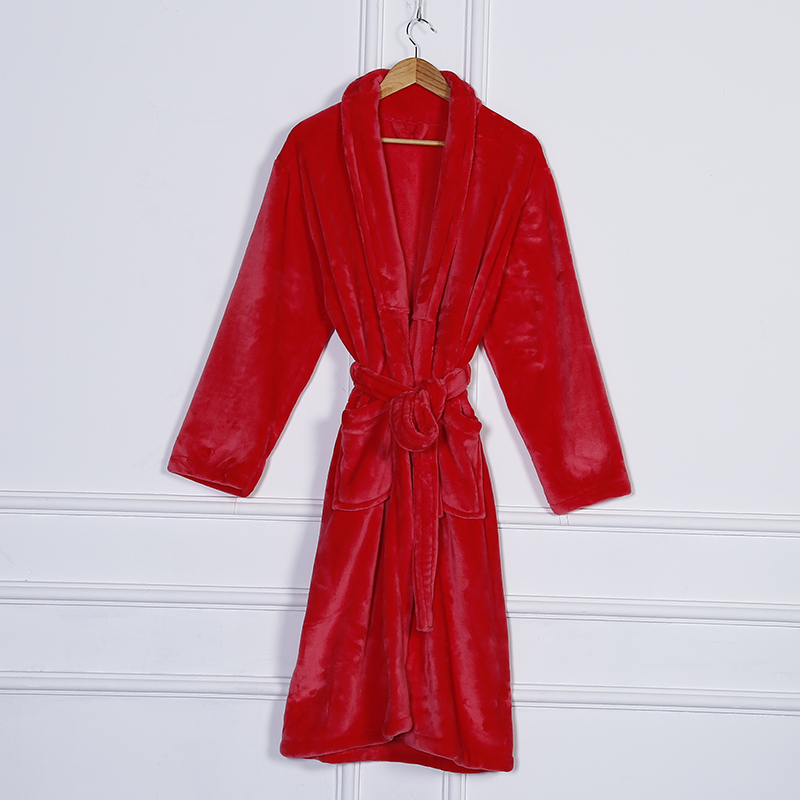 Zhendong Couple Korean Style Autumn and Winter Long Pajamas Home Wear Flannel Solid Color Bathrobe in Stock Zhendong Couple Korean Style Autumn and Winter Long Pajamas Home Wear Flannel Solid Color Bathrobe in Stock