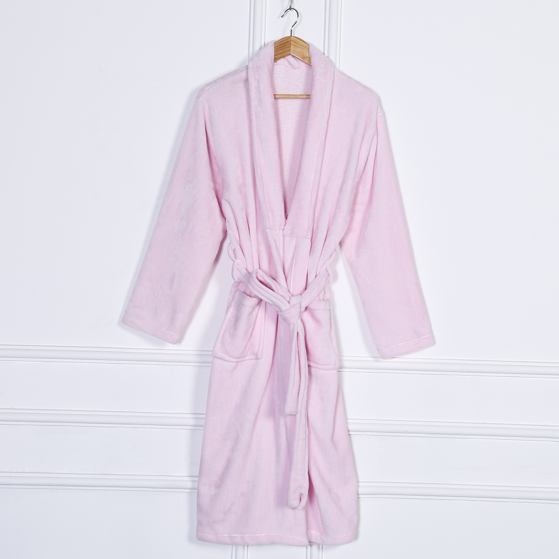 Zhendong Couple Korean Style Autumn and Winter Long Pajamas Home Wear Flannel Solid Color Bathrobe in Stock Zhendong Couple Korean Style Autumn and Winter Long Pajamas Home Wear Flannel Solid Color Bathrobe in Stock