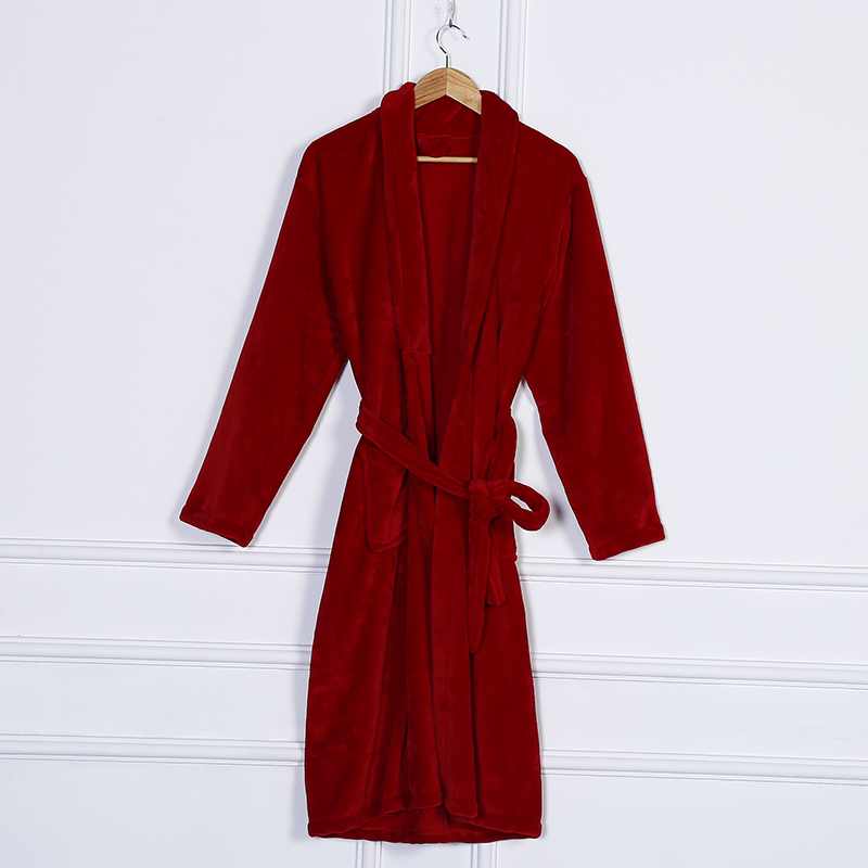 Zhendong Couple Korean Style Autumn and Winter Long Pajamas Home Wear Flannel Solid Color Bathrobe in Stock Zhendong Couple Korean Style Autumn and Winter Long Pajamas Home Wear Flannel Solid Color Bathrobe in Stock