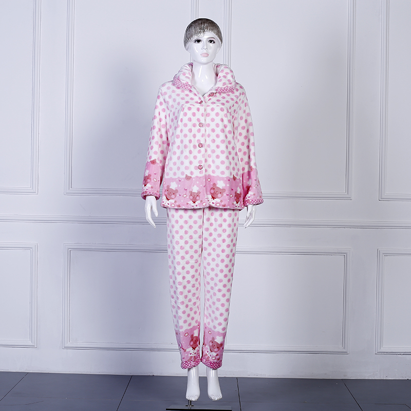Zhendong High-Grade Woven Flannel Thickened Warm Loungewear Cartoon Ladies Korean Pajamas Wholesale Zhendong High-Grade Woven Flannel Thickened Warm Loungewear Cartoon Ladies Korean Pajamas Wholesale