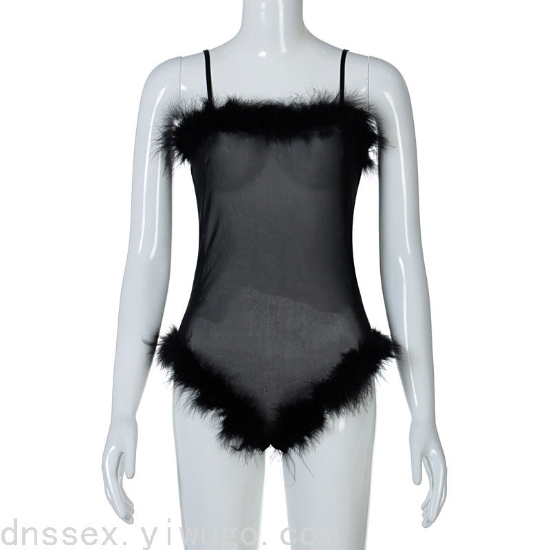 Plush Lace Black Lace Seduction Sexy Siamese Strap Sexy Lingerie Sexy Pajamas Plush Lace Black Lace Seduction Sexy Siamese Strap Sexy Lingerie Sexy Pajamas