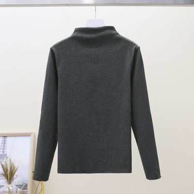 Autumn and Winter Dralon Cationic Thermal Clothes Turtleneck Solid Color Bottoming Shirt Women&#039;s Stretchy Underwear Slimming Large Size Long Sleeve T-shirt