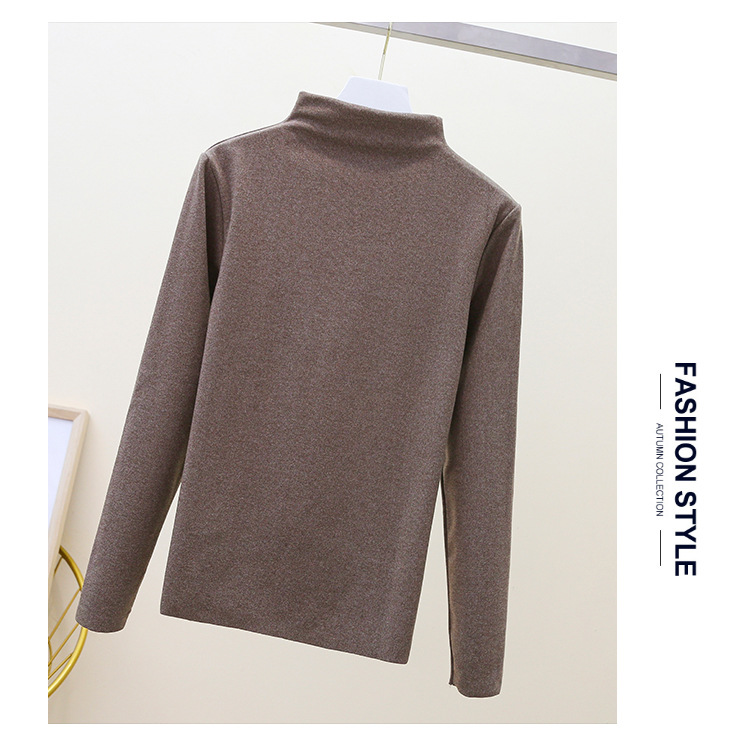 Autumn and Winter Dralon Cationic Thermal Clothes Turtleneck Solid Color Bottoming Shirt Women's Stretchy Underwear Slimming Large Size Long Sleeve T-shirt Autumn and Winter Dralon Cationic Thermal Clothes Turtleneck Solid Color Bottoming Shirt Women's Stretchy Underwear Slimming Large Size Long Sleeve T-shirt