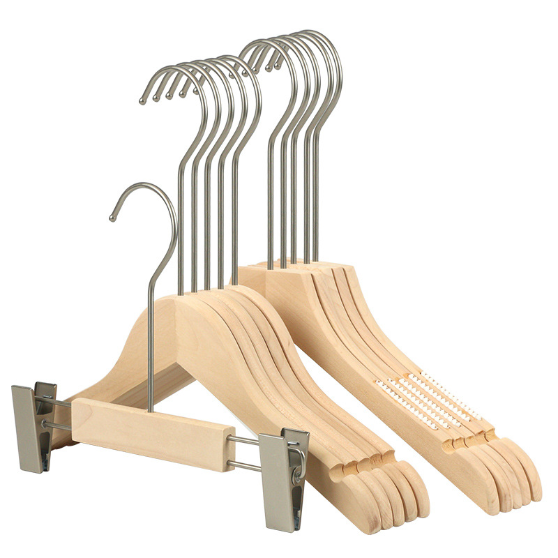  Hanger Solid Wood Pants Rack Wholesale Children&#039;s Women&#039;s Clothing Adult Clothes Hanger Customization Coat Hanger