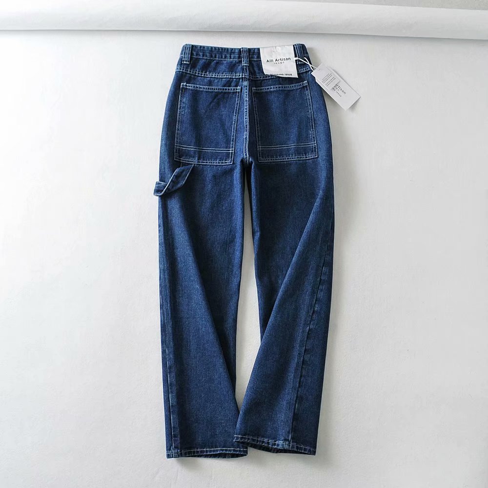 Summer New European and American women&#039;s fashion wash work clothes loose wide-leg pants jeans K4016