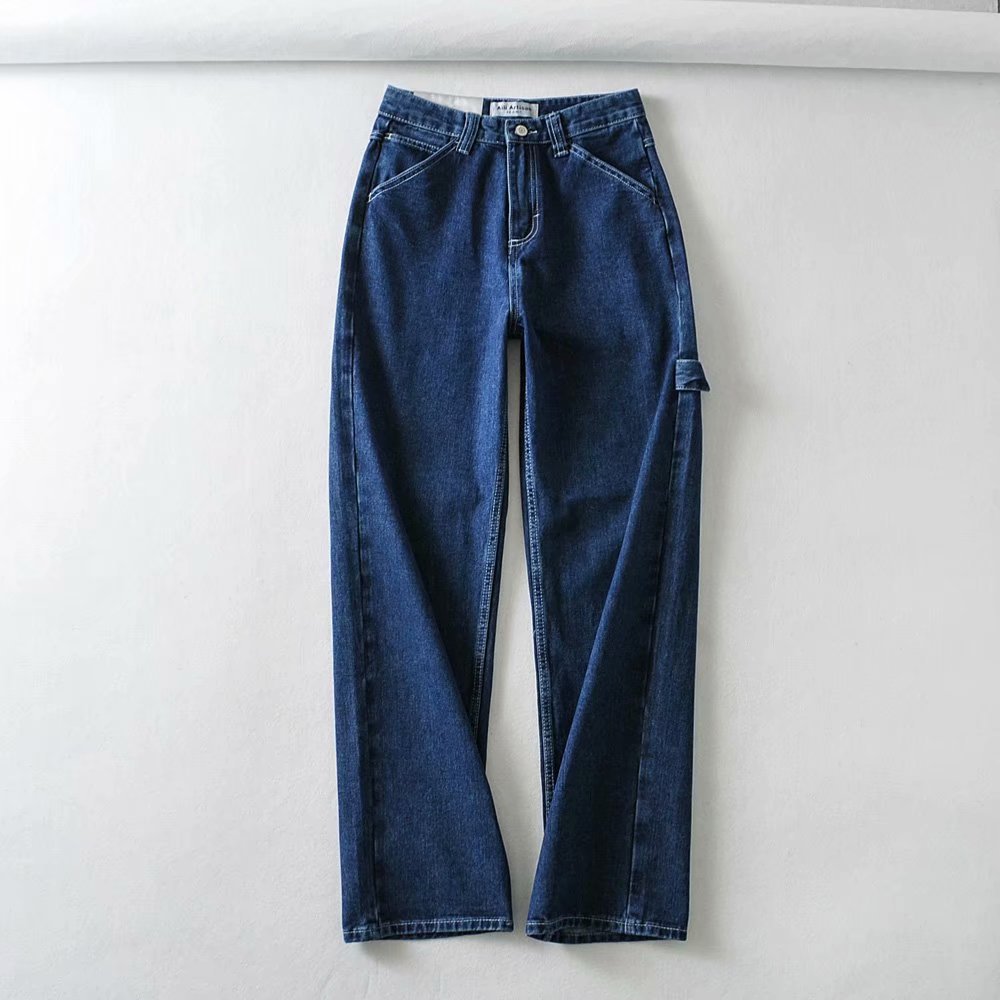 Summer New European and American women's fashion wash work clothes loose wide-leg pants jeans K4016 Summer New European and American women's fashion wash work clothes loose wide-leg pants jeans K4016