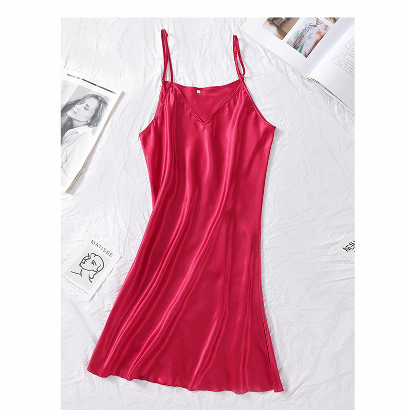 Nightdress Women's Summer Sexy Clothes Underwear Artificial Silk Adjustable Shoulder Strap Skirt One Piece Dropshipping Nightdress Women's Summer Sexy Clothes Underwear Artificial Silk Adjustable Shoulder Strap Skirt One Piece Dropshipping