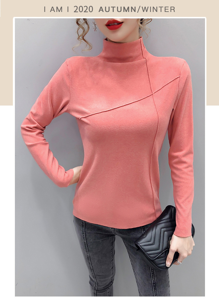 Thermal Clothes Women's Autumn and Winter plus Size Turtleneck Bottoming Shirt Long Sleeves Outerwear Tshirt Women