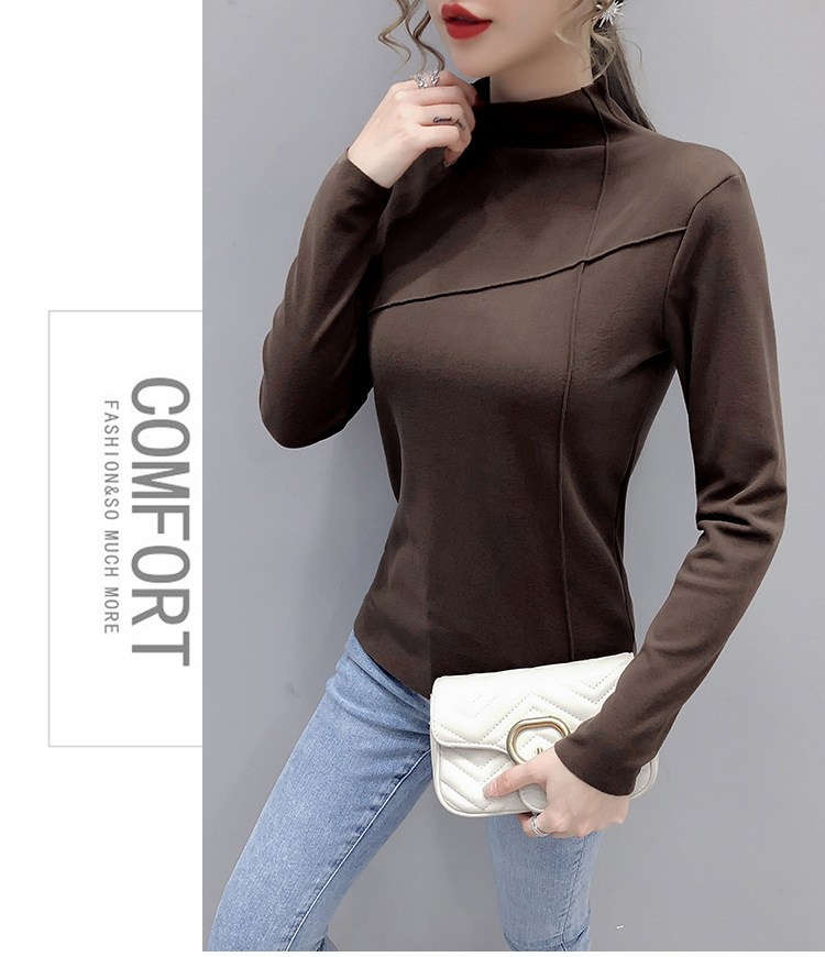 Thermal Clothes Women's Autumn and Winter plus Size Turtleneck Bottoming Shirt Long Sleeves Outerwear Tshirt Women