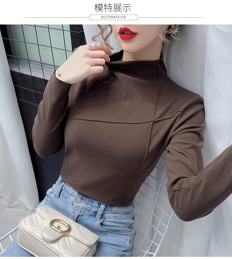 Thermal Clothes Women's Autumn and Winter plus Size Turtleneck Bottoming Shirt Long Sleeves Outerwear Tshirt Women