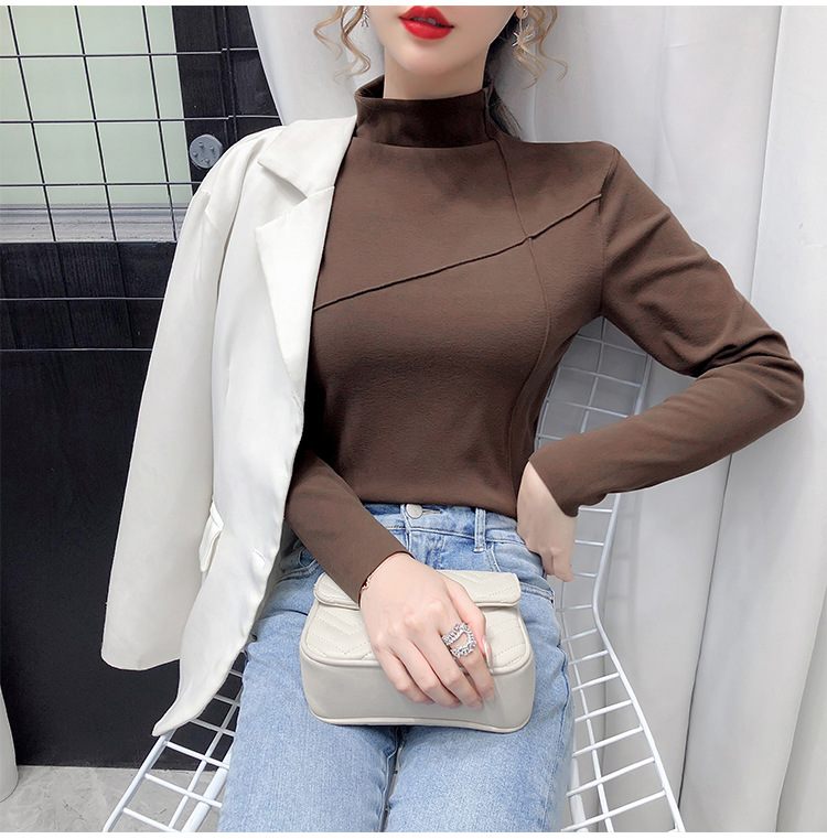 Thermal Clothes Women's Autumn and Winter plus Size Turtleneck Bottoming Shirt Long Sleeves Outerwear Tshirt Women