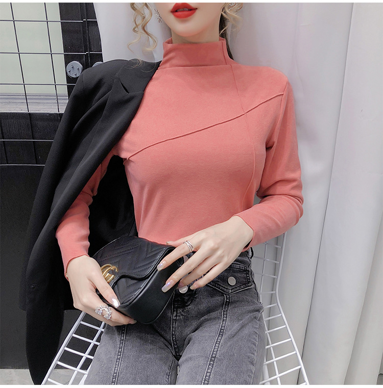 Thermal Clothes Women's Autumn and Winter plus Size Turtleneck Bottoming Shirt Long Sleeves Outerwear Tshirt Women