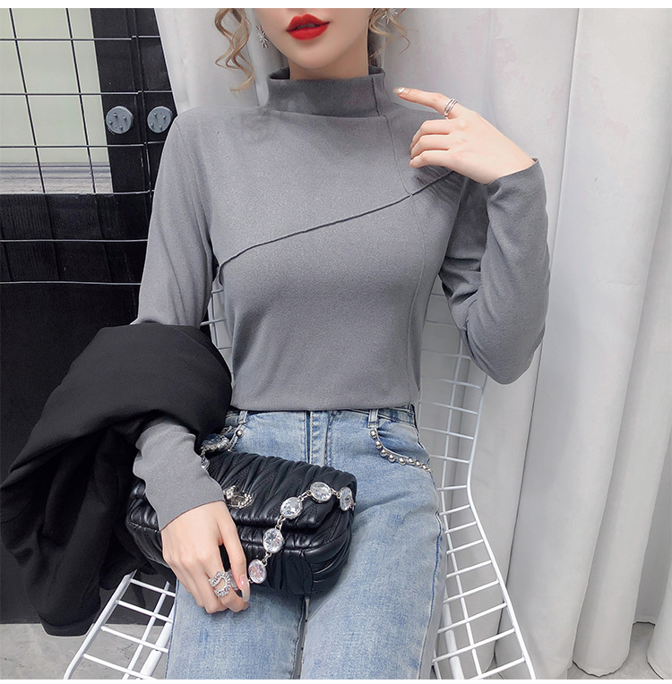 Thermal Clothes Women's Autumn and Winter plus Size Turtleneck Bottoming Shirt Long Sleeves Outerwear Tshirt Women