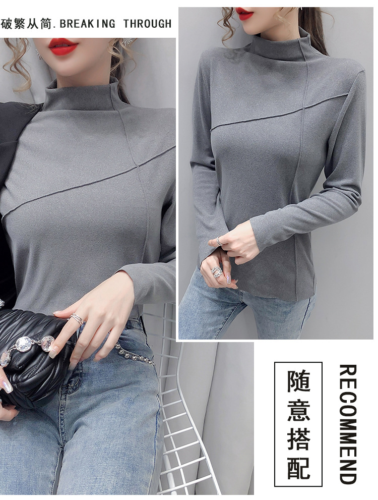 Thermal Clothes Women's Autumn and Winter plus Size Turtleneck Bottoming Shirt Long Sleeves Outerwear Tshirt Women