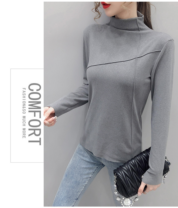 Thermal Clothes Women's Autumn and Winter plus Size Turtleneck Bottoming Shirt Long Sleeves Outerwear Tshirt Women