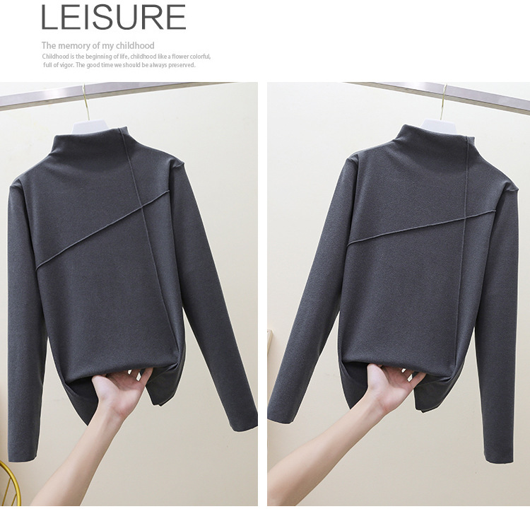Thermal Clothes Women's Autumn and Winter plus Size Turtleneck Bottoming Shirt Long Sleeves Outerwear Tshirt Women