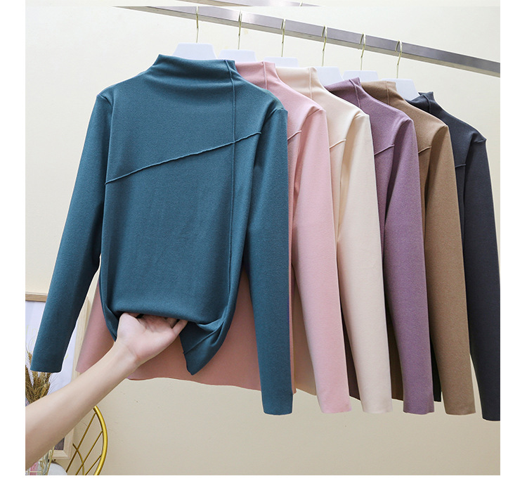 Thermal Clothes Women's Autumn and Winter plus Size Turtleneck Bottoming Shirt Long Sleeves Outerwear Tshirt Women
